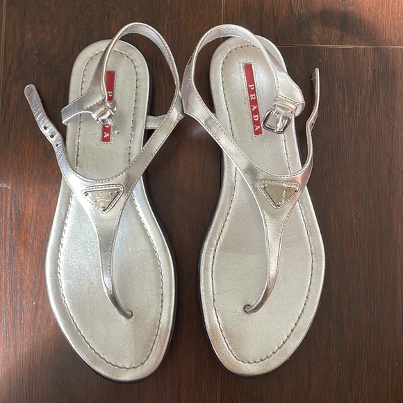 Prada metallic thong sandal - Picture 2 of 8